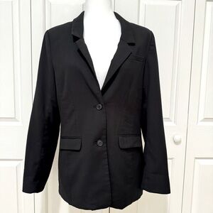 H&M Black Blazer Size 10 Single Breasted Lined Workwear